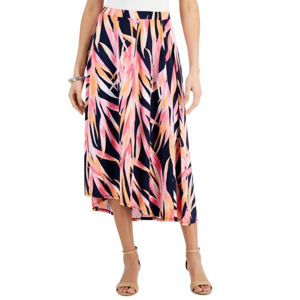 JM Collection Womens Printed Midi Skirt